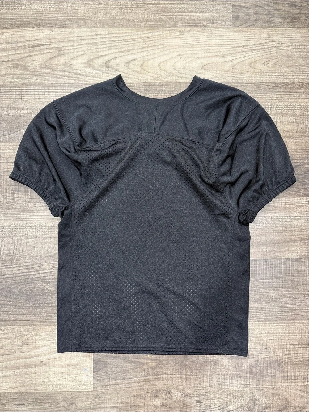 Nike Black Kids' Mesh V-Neck Football Practice Jersey with White Swoosh